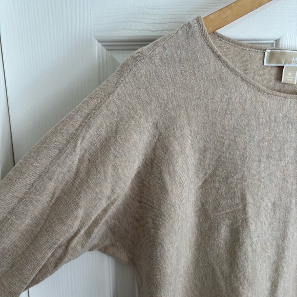Michael Kors Tan Asymmetrical 3/4 Sleeve Sweatshirt - Picture 3 of 9